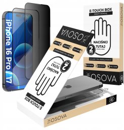 OSOVA SZKŁO PRYWATYZUJĄCE OSOVA do iPhone 16 Pro|17 SZYBKA Z APLIKATOREM 2 sztuki