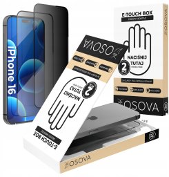 OSOVA SZKŁO PRYWATYZUJĄCE OSOVA do iPhone 16 SZYBKA Z APLIKATOREM zestaw 2 sztuki