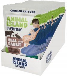 Animal Island ANIMAL ISLAND cielęcina z królikiem saszetki dla kota 12x85g