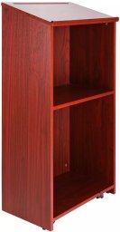 ModernHome Mównica pulpit stojący na kółkach półki drewniana do szkoły biura