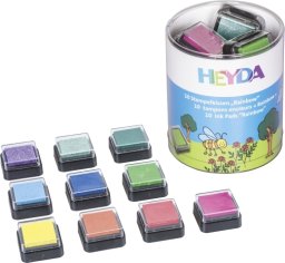 HEYDA HEYDA Ink Pad Rainbow 10 colours assort., Children''s ink pad, Purple, Pink, Blue, Green, Red, Violet, Yellow, 30 mm, 30 mm