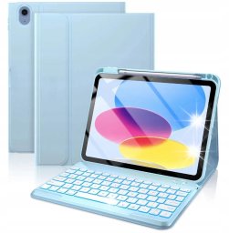 Etui z klawiaturą RGB do Apple iPad 11 2025/10 2022, Bluetooth, pokrowiec
