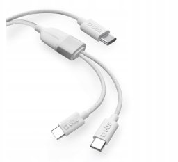 Kabel USB SBS Kabel Przewód SBS Splitter USB-C do 2xUSB-C 60W+25W 1,5 metra Biały