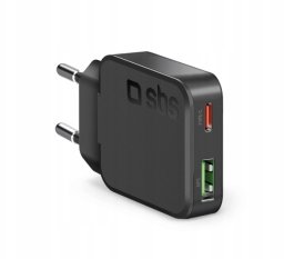 Ładowarka SBS Ładowarka sieciowa SBS TETRGANUSBTC30SLIM Slim GaN 30W 2xUSB Czarny