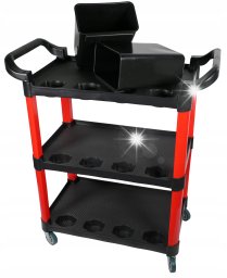 Wózek narzędziowy Falon-Tech WÓZEK WARSZTATOWY 3 POZIOMY PLASTIKOWY NARZĘDZIOWY SERWISOWY SZAFKA 3 PÓŁKI