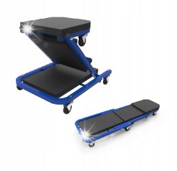 MaPower LEŻANKA WARSZTATOWA 2w1 STOŁEK TABORET WÓZEK SIEDZISKO NA KÓŁKACH TORIN