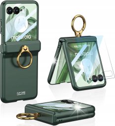 SUPERO Etui do Motorola Razr 50 Ultra, obudowa z ringiem futerał z szkłem na ekran