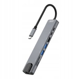 HUB USB XO XO adapter HUB HUB003 8w1 HDMI 4K 2x USB 3.0 USB-C PD 100W USB-C RJ45 SD micro SD