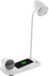 Lampka biurkowa Tellur Tellur Nostalgia Wireless Desk Charger  Bluetooth Speaker  Desk Lamp white 5949120004343