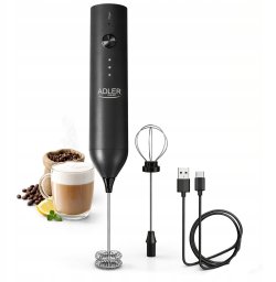 Spieniacz do mleka Adler Czarny