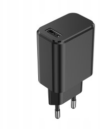 Ładowarka Setty ładowarka sieciowa 1x USB 3A czarna + kabel USB-C 1,0 m
