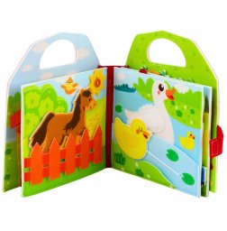 LeanToys Książeczka Edukacyjna Sensoryczna Filcowa 3D Zwierzęta Domowe Farma