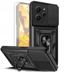 Hello Case Etui Pancerne Do Xiaomi Redmi 12 4G / 5G (Czarne, Armor, Ochronne) Szkło