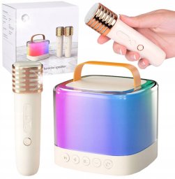 Mikrofon Jokomisiada Mikrofony z głośnikiem bezprzewodowy + bluetooth + 2 mikrofony IN0178