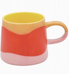 Cup&You KUBEK CERAMICZNY NA KAWĘ HERBATĘ CZEKOLADĘ POMARAŃCZOWO-CZERWONY Z UCHWYTEM 400 ML PREZENT UPOMINEK DLA KOBIETY MAMY ŻONY BABCI DZIEWCZYNY KOLEŻANKI NIEJ