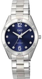 Zegarek QQ Zegarek damski QQ Q83B-005P CYRKONIE srebrny