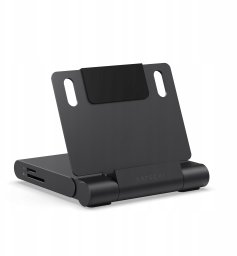 HUB USB Satechi OntheGo Foldable Stand Hub - składana podstawka i hub do urządzeń mobilnych (USB-C 100W PD, USB-C 10 Gbps, USB-A 10 Gbps, czytnik kart micro/SD 312 MB/s, 3,5mm jack, 4K HDMI) (space black)