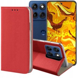 Hello Case Etui z Klapką Do Motorola Edge 60 / 60 Fusion / 60 Pro 5G (Czerwone, Case)