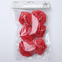 Dekoracja świąteczna Party Deco Dekoracje piankowe róże na druciku 75mm 6szt