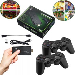 Pako Konsola Do Gier Retro TV Hal Star 2 Pady Bezprzewodowe HDMI 64GB 20000 Gier