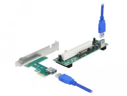 Delock Karta Riser PCI Express x1 do 1 x gniazdo PCI 32 Bit z 60 cm kabel