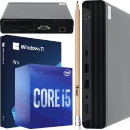 Komputer poleasingowy HP Poleasingowy HP ProDesk 400 G6 DesktopMini i5-10500T 10GEN 3.8GHz 16 GB RAM 256 M.2 SSD Win11PRO Micro PC Tiny