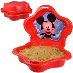 Jokomisiada Piaskownica zamykana plastikowa MUSZELKA 2w1 basenik Myszka Mickey SP0884 EDUKAMP