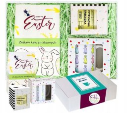 Cup&You Box wielkanocny - zestaw kaw smakowych mielonych kubek świeca sojowa zapachowa - paczka upominek prezent na Zajączka Wielkanoc dla kobiety faceta