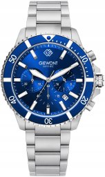 Zegarek Giewont Zegarek Męski Giewont Chronograph Sapphire Srebrno Niebieski