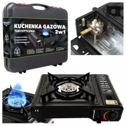RealCamp Kuchenka Turystyczna Gazowa Polowa Przenośna na Kartusze 2w1 w Walizce