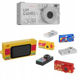 Kamera cyfrowa Xrec Mini Aparat Kamera Retro Video 2k Wisiorek Breloczek + Karta 32gb / Xrec X9 / Szary