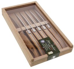 Laguiole Tradition Noże Laguiole 6 szt - drewno dębowe - pudełko drewniane / Jean Dubost