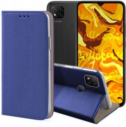 Hello Case Etui z Klapką Do Xiaomi Redmi 9C (Granatowe, Magnetyczne, Zamykane, Case)