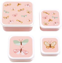 A Little Lovely Company Lunchbox dla dzieci BUTTERFLIES - zestaw 4 szt / A Little Lovely Company