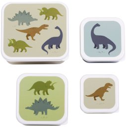 A Little Lovely Company Lunchbox dla dzieci DINOSAURS - zestaw 4 szt / A Little Lovely Company