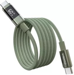 Kabel USB Choetech PD60W USB-C to USB-C Digital Display 1.2m Nylon Cable - green