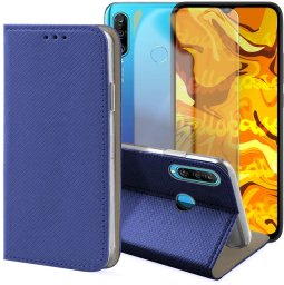 Hello Case Etui z Klapką Do Huawei P30 Lite (Granatowe, Magnetyczne, Zamykane) Szkło