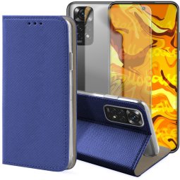 Hello Case Etui z Klapką Do Xiaomi Redmi Note 11 4G / 11s 4G (Granatowe, Case) Szkło