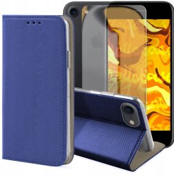 Hello Case Etui z Klapką Do Apple iPhone 7 / 8 / SE 2020 / 2022 granatowy Szkło