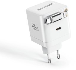 Ładowarka Realpower REALPOWER GaN Charger 65W biały, 65 Watt, 2x Type-C