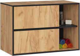 Hakano SZAFKA ŁAZIENKOWA POD UMYWALKĘ VAMI W90 2SZ 2P PK DĄB CRAFT / CZARNY