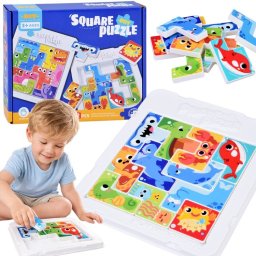 Jokomisiada Tetris Układanka Łamigłówka Puzzle Morskie Zwierzątka 12 ele ZA6136 EDUKAMP