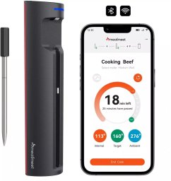 Wozinsky Termometr kuchenny Meatmeet Pro smart z aplikacją Bluetooth/WiFi grill piekarnik wędzarnia - czarny