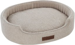Welsti Owalne legowisko ortopedyczne kojec dla psa Welsti beżowy boucle XXL 100x80 antypoślizgowy