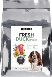 John Dog ADULT FRESH DUCK WITH RABBIT Karma sucha dla psa 3kg