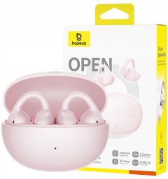 Słuchawki Baseus Słuchawki OWS Baseus Bass BC1 z klipsem - różowe