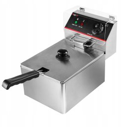 Mega-M Frytownica Elektryczna 6L POJEDYNCZA Gastronomiczna 3000W Nierdzewna Mega-M