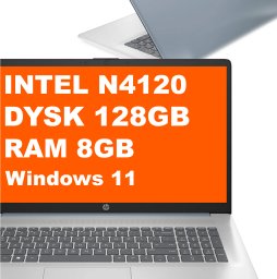 Laptop HP Laptop HP 17-cn0117ds / A9FA8UA / Intel N4120 / 8GB / 128GB / Intel UHD / HD+ / Dotyk / Win 11 / Niebieski