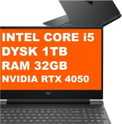 Laptop HP Laptop Gamingowy HP Victus 15-fa2082wm / B5EQ3UA / Intel i5 / 32GB / 1TB / RTX 4050 / FullHD / Win 11 / Czarny