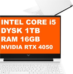 Laptop HP Laptop Gamingowy HP Victus 16T-R100 / C7TK0U8 / Intel i5 / 16GB / 1TB / RTX 4050 / FullHD / Win 11 / Biały